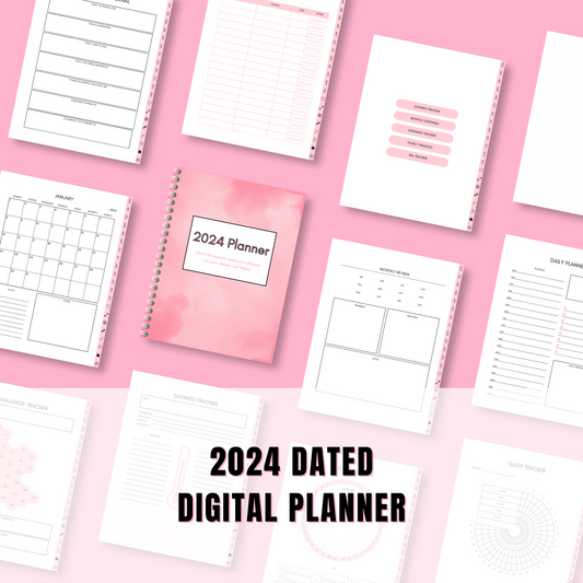 2024 Pink Dated Digital Planner